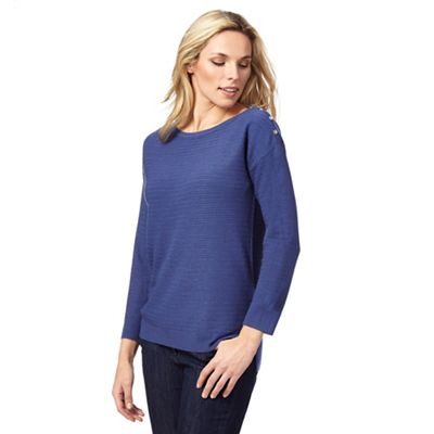 The Collection Dark blue ribbed jumper
